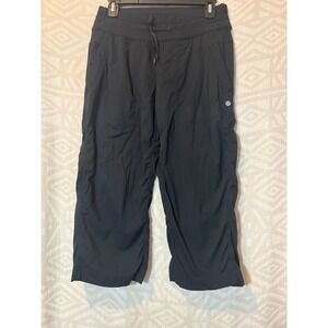 Lululemon Black Drawstring Waist Crop Pants Womens Size 8 Athleisure